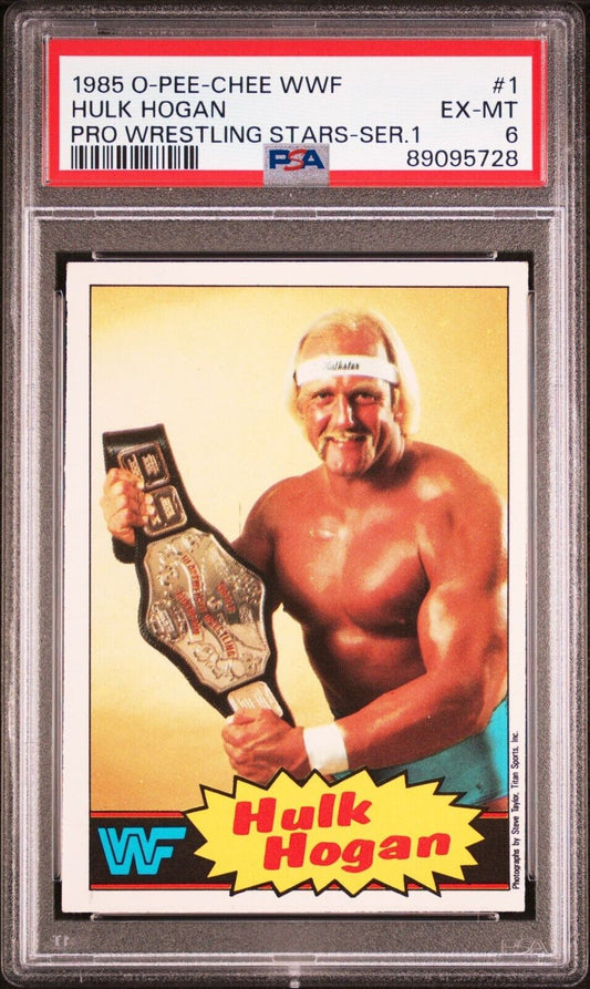 1985 O-Pee-Chee OPC WWF Wrestling #1 Hulk Hogan Rookie Card RC PSA 6