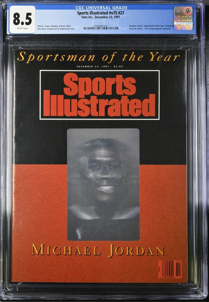 1991 Newsstand Sports Illustrated Basketball Michael Jordan "SOY" CGC 8.5