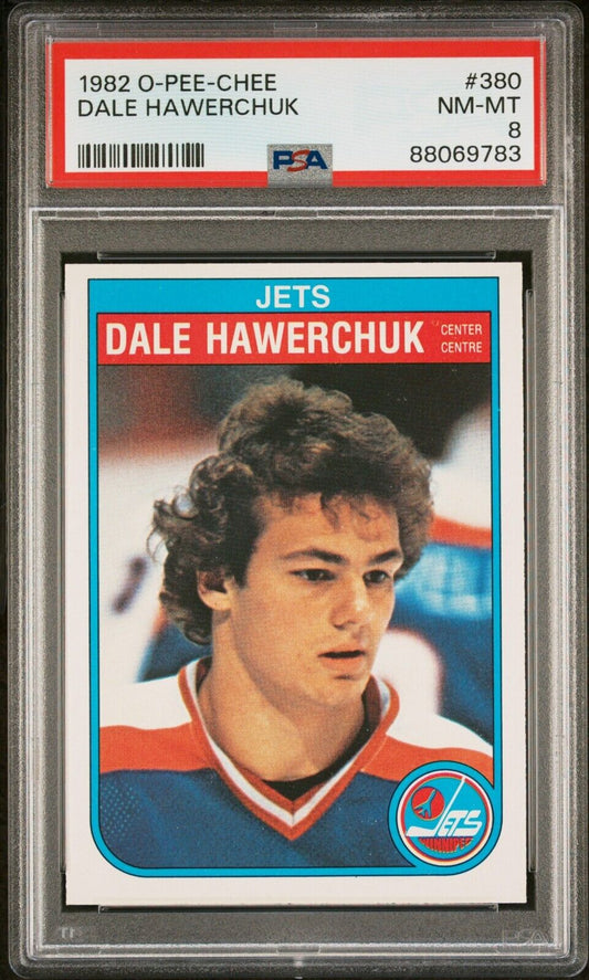 1982/83 O-Pee-Chee OPC Hockey #380 Dale Hawerchuk Rookie Card RC PSA 8
