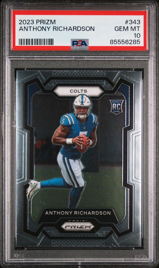 2023 Panini Prizm Football #343 Anthony Richardson Rookie Card RC PSA 10 - 643-collectibles