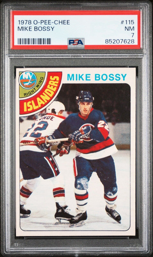 1978/79 O-Pee-Chee OPC Hockey #115 Mike Bossy Rookie Card RC PSA 7
