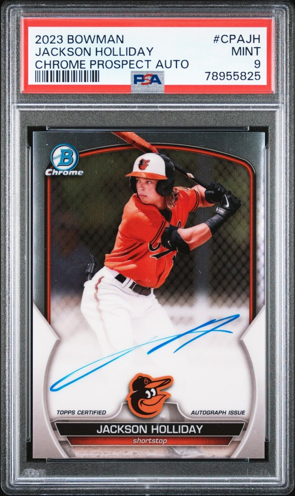 2023 Bowman Baseball Chrome Prospect Auto Jackson Holliday PSA 9