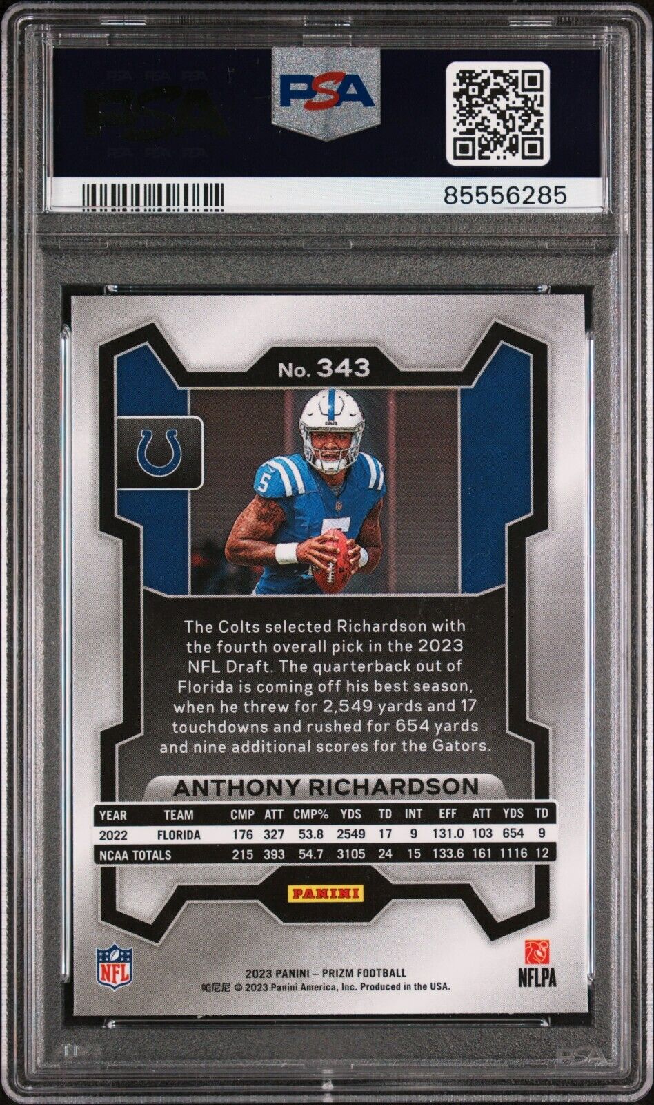 2023 Panini Prizm Football #343 Anthony Richardson Rookie Card RC PSA 10 - 643-collectibles