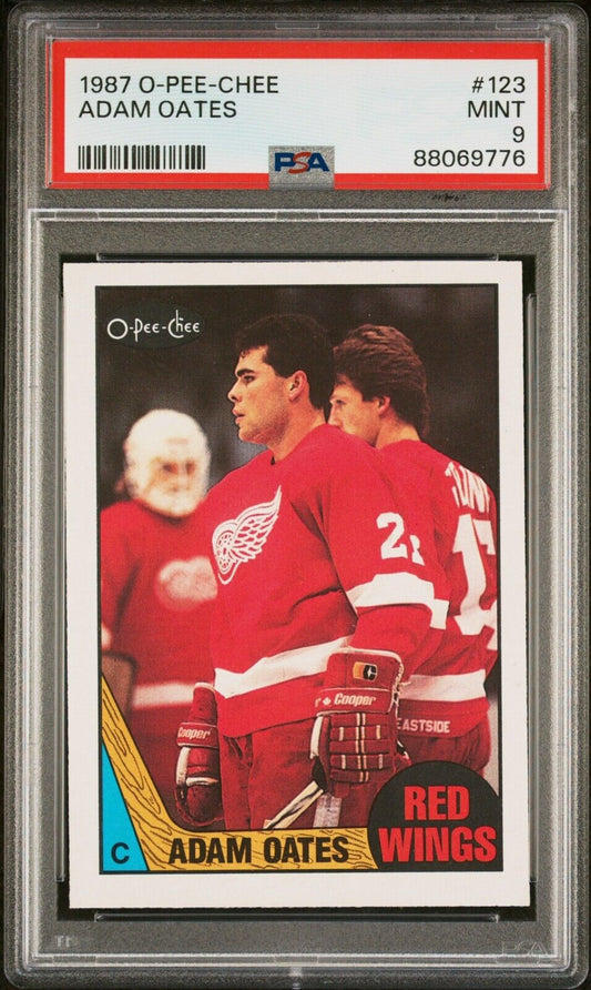 1987/88 O-Pee-Chee OPC Hockey #123 Adam Oates Rookie Card RC PSA 9