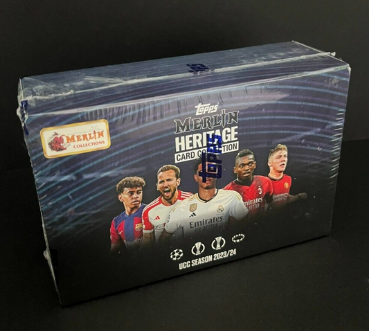 2023/24 Topps Merlin Heritage Card Collection UEFA Soccer Unopened Sealed Box - 643-collectibles