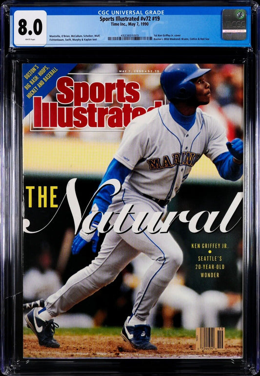 1990 Subscription Sports Illustrated Baseball Ken Griffey Jr. 1st Cover CGC 8.0 - 643-collectibles