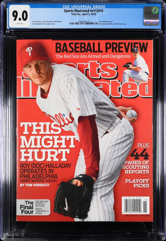 2010 Newsstand Sports Illustrated Baseball Roy Halladay 1st Cover RC CGC 9.0 - 643-collectibles