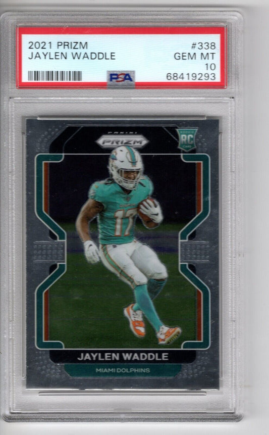 2021 Panini Prizm Football #338 Jaylen Waddle Rookie Card RC PSA 10 - 643-collectibles
