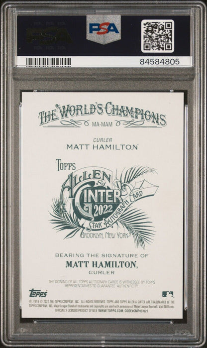 2022 Allen & Ginter The World's Champions Curling Matt Hamilton PSA 10 Auto 10 - 643-collectibles