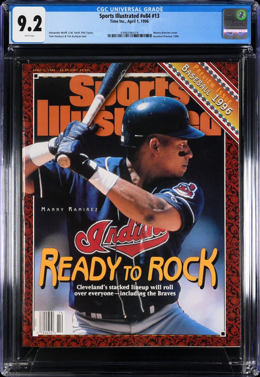 1996 Newsstand Sports Illustrated Baseball Manny Ramirez 1st Cover RC CGC 9.2 - 643-collectibles