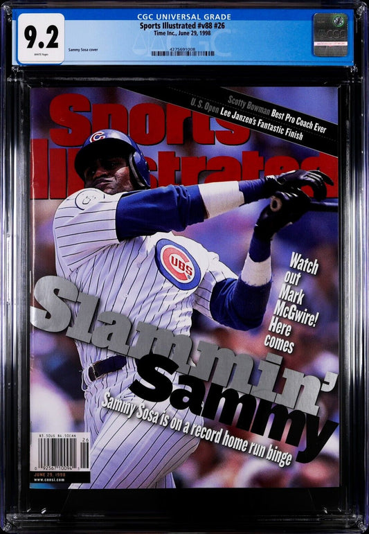 1998 Newsstands Sports Illustrated Baseball Sammy Sosa 1st Cover RC CGC 9.2 - 643-collectibles