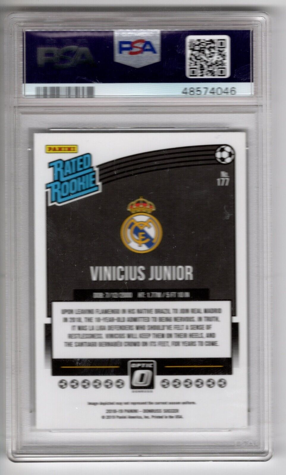 2018 Panini Donruss Optic Soccer #177 Vinicius Junior Rookie Card RC PSA 10 - 643-collectibles