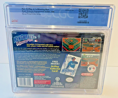 Ken Griffey Jr.'s Winning Run Baseball SNES (1996) Complete in Box CGC 8.5 - 643-collectibles