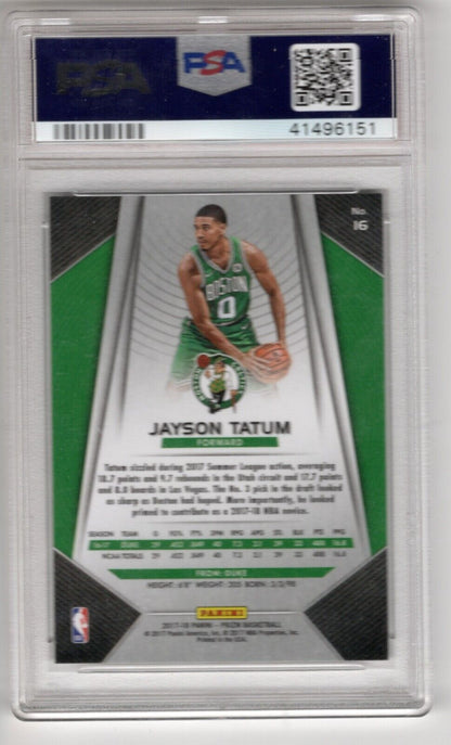 2017/18 Panini Prizm Basketball #16 Jayson Tatum Rookie Card RC PSA 10