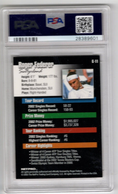 2003 Netpro Glossy Tennis #G11 Roger Federer Rookie Card RC PSA 10 - 643-collectibles