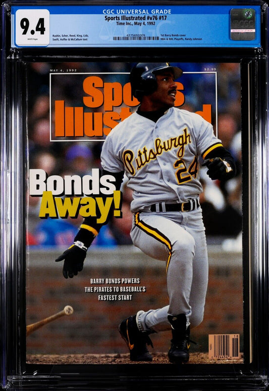 1992 Newsstand Sports Illustrated Baseball Barry Bonds 1st Cover RC CGC 9.4 - 643-collectibles