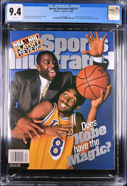 1998 Newsstand Sports Illustrated Basketball Kobe Bryant 1st Cover CGC 9.4 - 643-collectibles