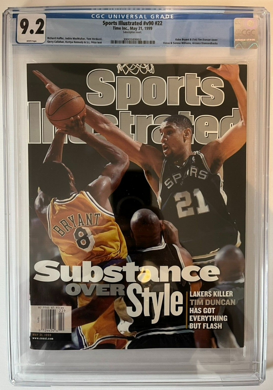 1999 Newstands Sports Illustrated Basketball Tim Duncan First Cover RC CGC 9.2 - 643-collectibles