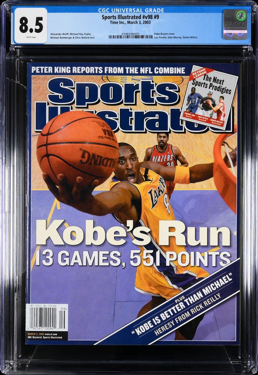 2003 Newsstand Sports Illustrated Basketball Kobe Bryant "Kobe's Run" CGC 8.5 - 643-collectibles