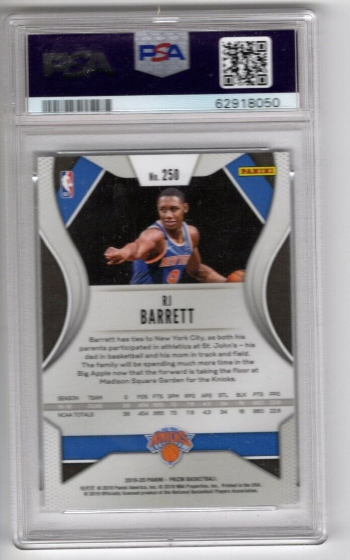 2019/20 Panini Prizm Basketball #250 RJ Barrett Rookie Card RC PSA 10 - 643-collectibles