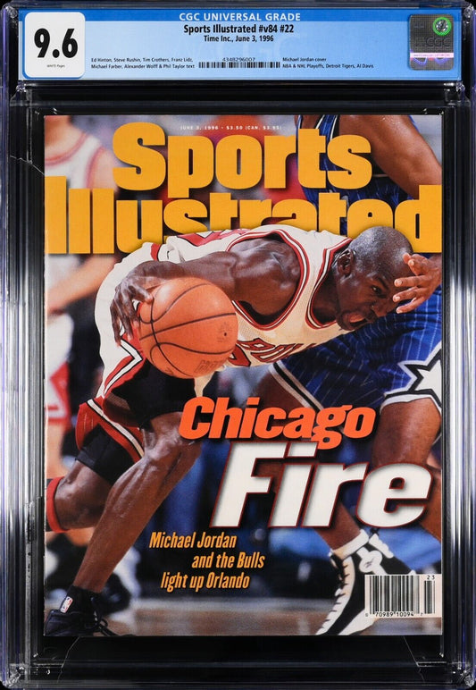 1996 Newsstand Sports Illustrated Basketball Michael Jordan Chicago Fire CGC 9.6 - 643-collectibles