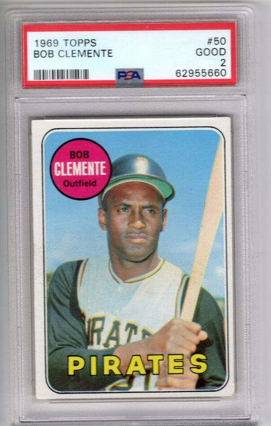 1969 Topps Baseball #50 Roberto Clemente PSA 2 - 643-collectibles