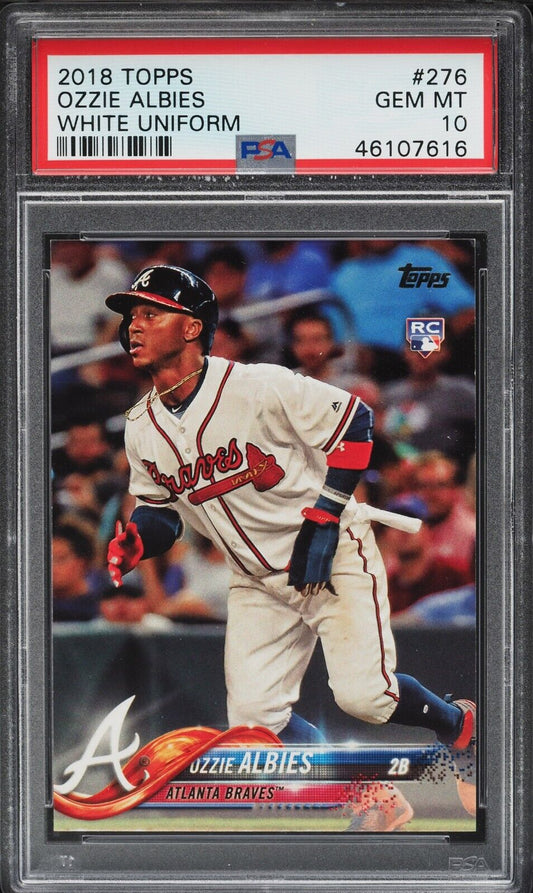 2018 Topps Baseball #276 Ozzie Albies Rookie Card RC PSA 10 - 643-collectibles