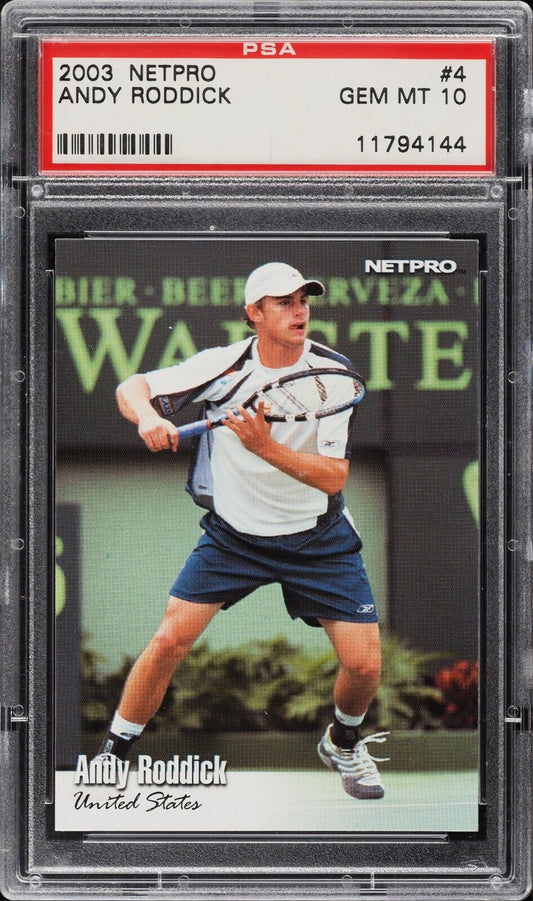 2003 Netpro Tennis #4 Andy Roddick Rookie Card RC PSA 10 - 643-collectibles