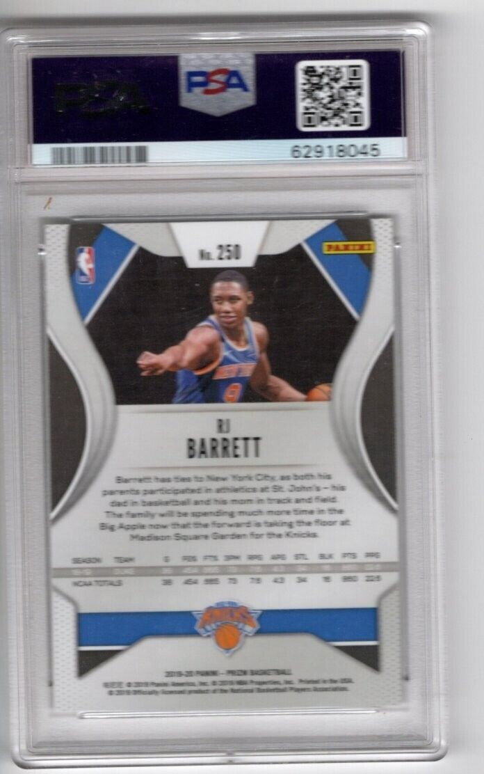 2019/20 Panini Prizm Basketball #250 RJ Barrett Rookie Card RC PSA 10 - 643-collectibles