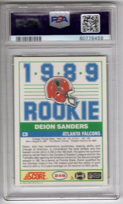1989 Score Football #246 Deion Sanders Rookie Card RC PSA 9 - 643-collectibles