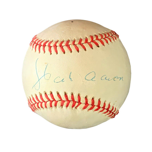 Hank Aaron Autographed Official ONLB Baseball PSA/DNA - 643-collectibles