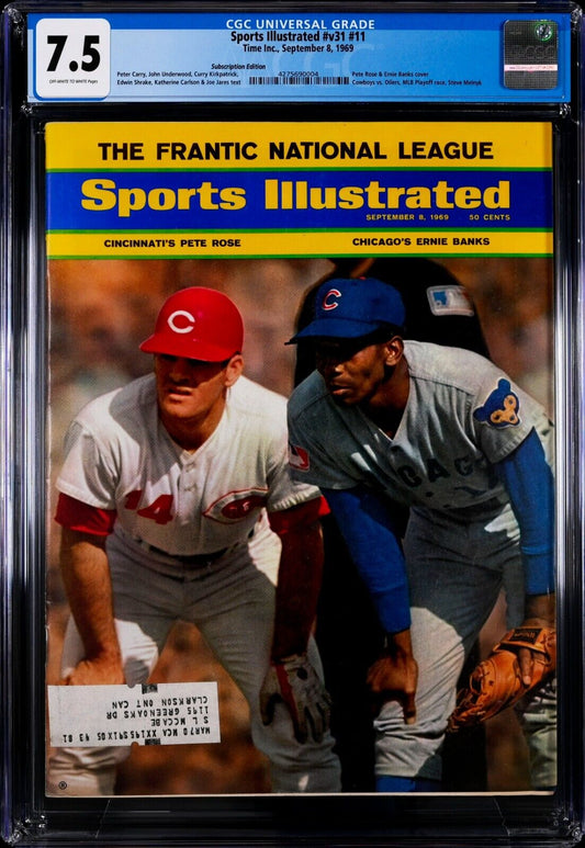 1969 Subscription Sports Illustrated Baseball Ernie Banks First Cover RC CGC 7.5 - 643-collectibles
