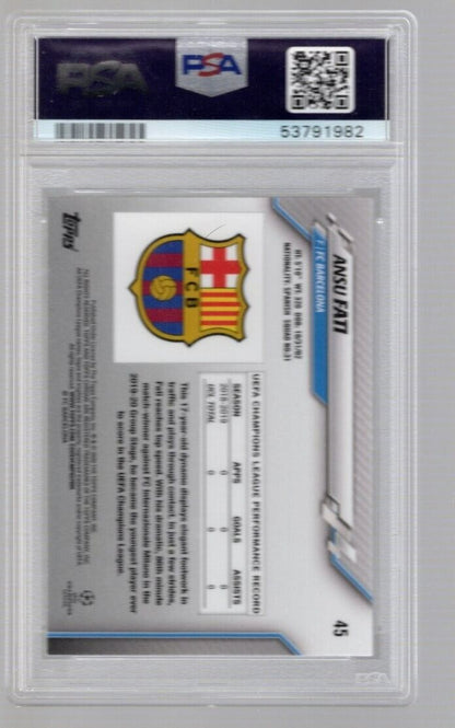 2019 Topps Chrome UCL Soccer #45 Ansu Fati Rookie Card RC PSA 10 - 643-collectibles