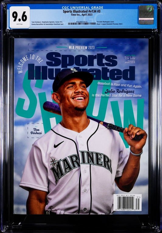 2023 Newsstand Sports Illustrated Baseball Julio Rodriguez 1st Cover RC CGC 9.6 - 643-collectibles