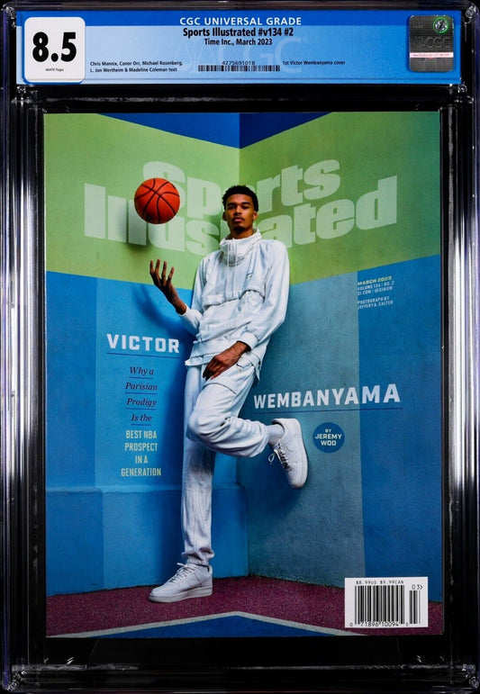 2023 Newsstand Sports Illustrated Basketball Victor Wembanyama 1st Cover CGC 8.5 - 643-collectibles