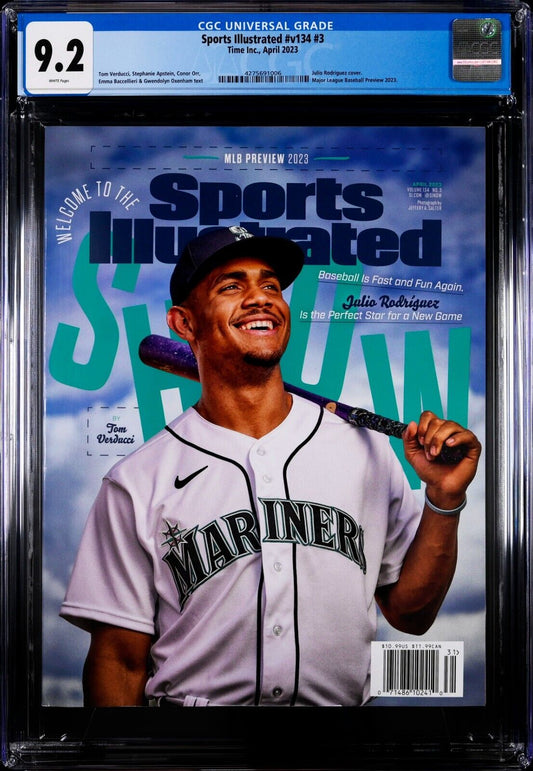 2023 Newsstands Sports Illustrated Baseball Julio Rodriguez 1st Cover RC CGC 9.2 - 643-collectibles
