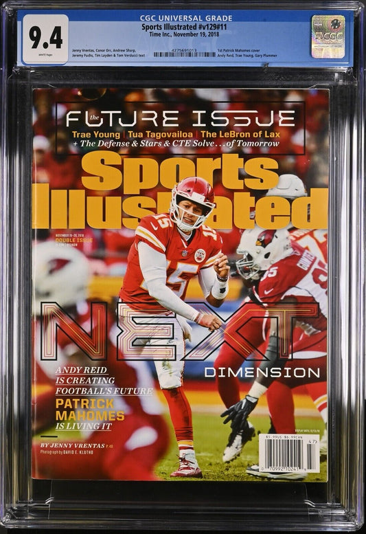 2018 Newsstand Sports Illustrated Football Patrick Mahomes 1st Cover RC CGC 9.4 - 643-collectibles