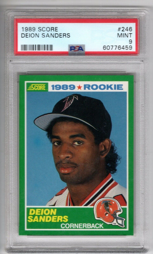 1989 Score Football #246 Deion Sanders Rookie Card RC PSA 9 - 643-collectibles