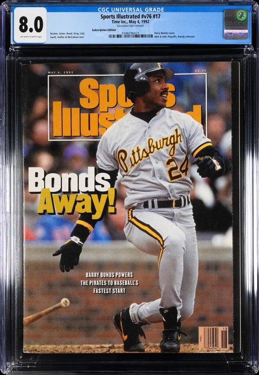 1992 Subscription Sports Illustrated Baseball Barry Bonds 1st Cover RC CGC 8.0 - 643-collectibles
