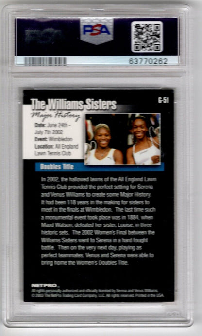 2003 Netpro Glossy Tennis #G51 Williams Sisters Rookie Card RC PSA 9 - 643-collectibles