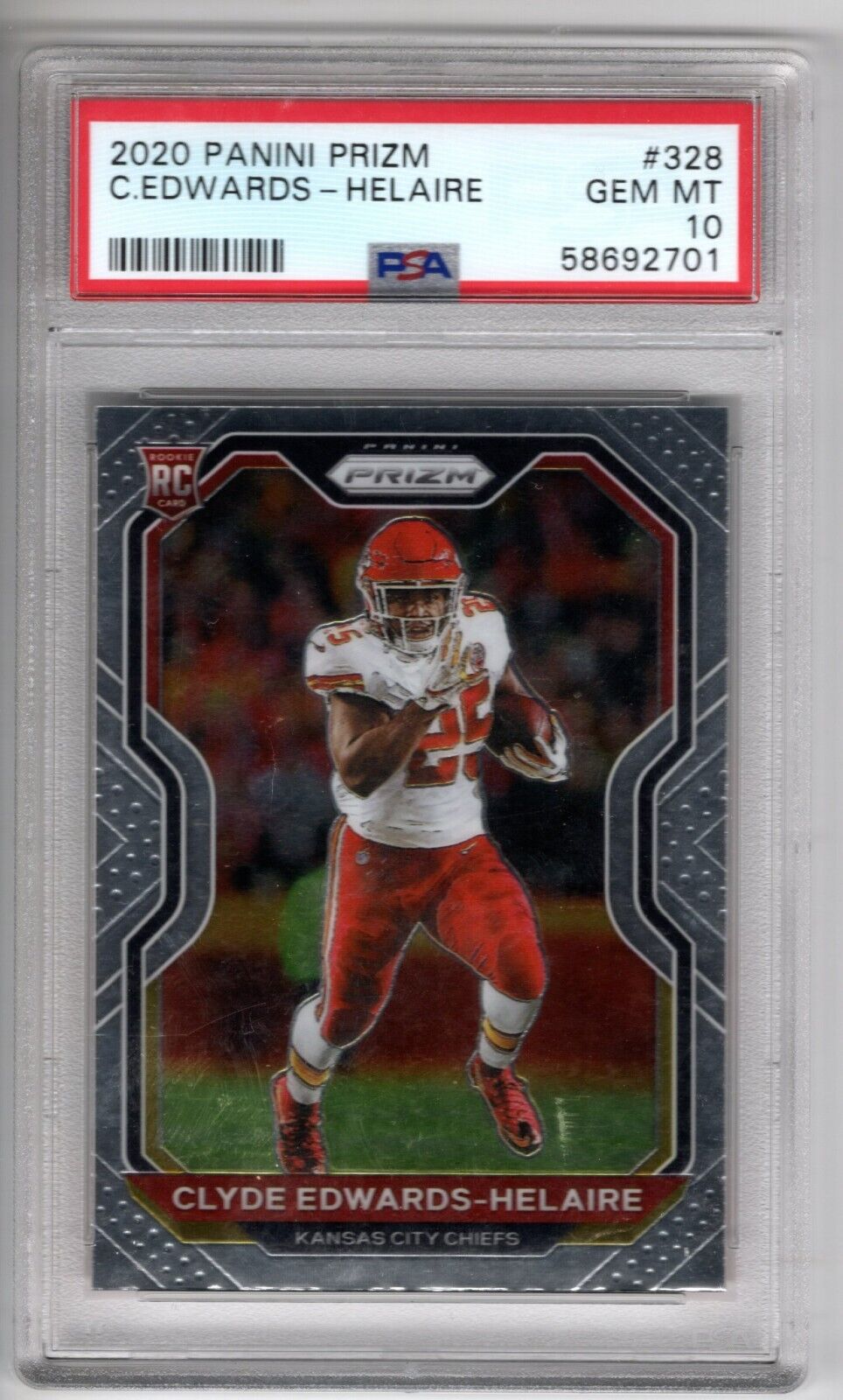 2020 Panini Prizm Football #328 Clyde Edwards-Helaire Rookie Card RC PSA 10 - 643-collectibles
