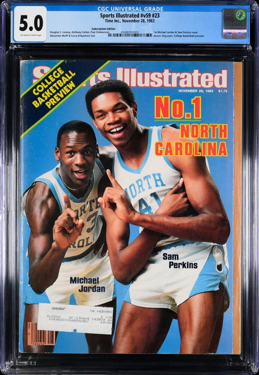 1983 Subscription Sports Illustrated Basketball Michael Jordan 1st Cover CGC 5.0