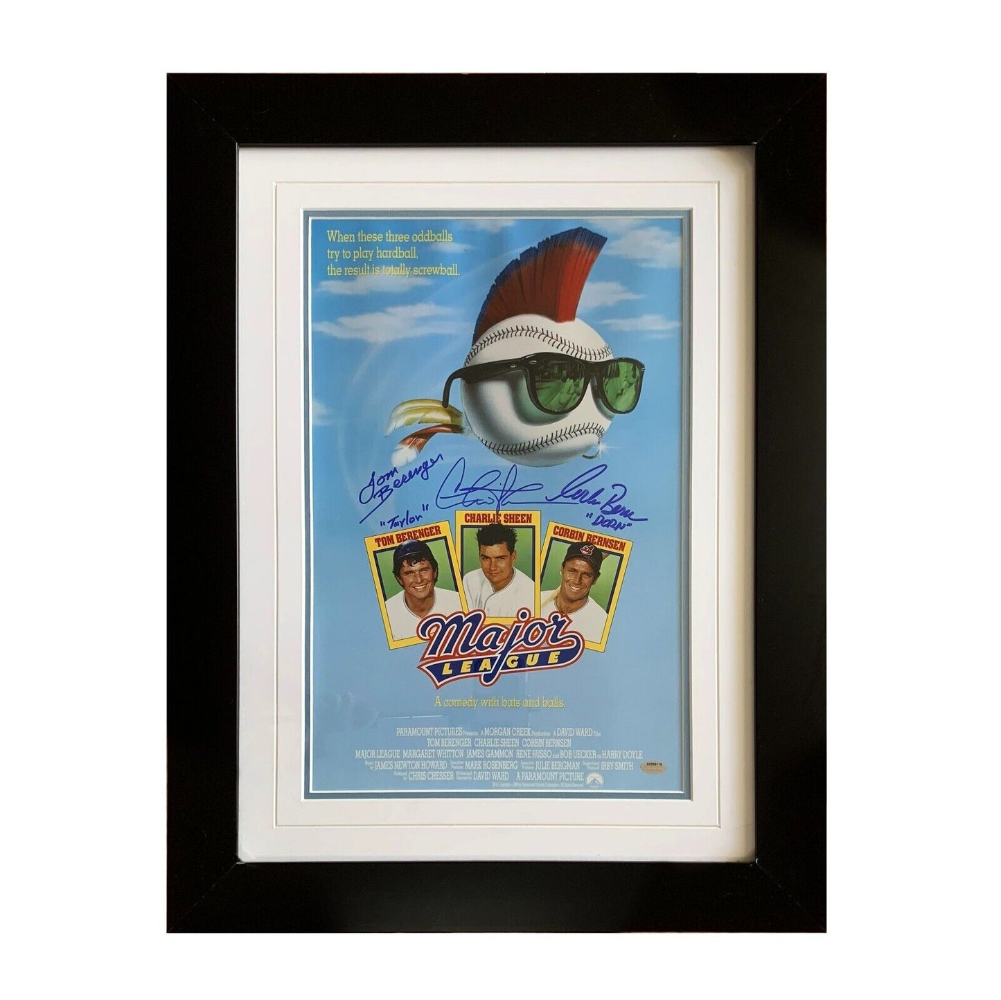 "Major League" Autographed 11x17 Framed Baseball Movie Poster SCHWARTZ - 643-collectibles