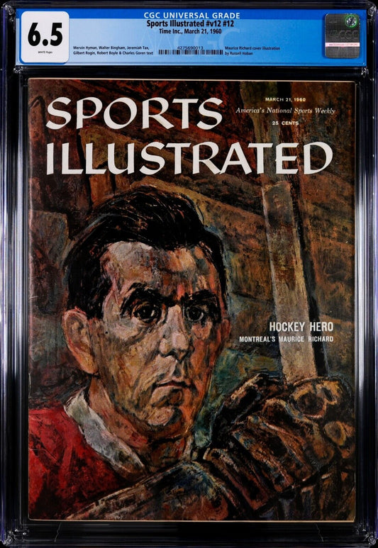 1960 Newsstand Sports Illustrated Hockey Maurice Richard First Cover RC CGC 6.5 - 643-collectibles