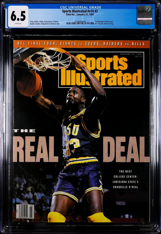 1991 Newsstand Sports Illustrated Basketball Shaq O'Neal First Cover RC CGC 6.5 - 643-collectibles