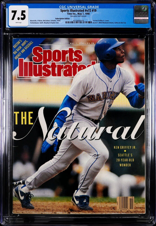 1990 Subscription Sports Illustrated Baseball Ken Griffey Jr. 1st Cover CGC 7.5 - 643-collectibles