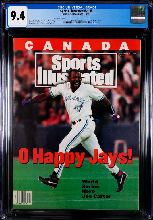 1993 Newsstand Sports Illustrated Canada WS Baseball Joe Carter Cover CGC 8.0 - 643-collectibles