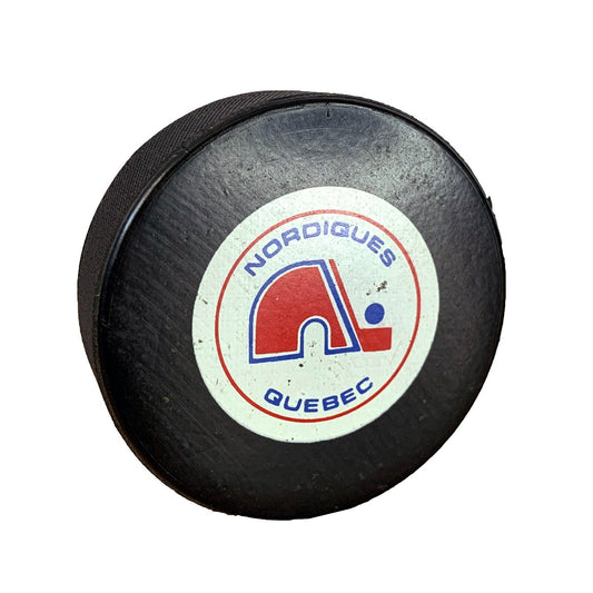 Quebec Nordiques Game Used Hockey Puck - 643-collectibles