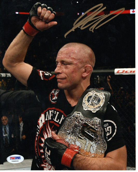 Georges St-Pierre GSP Autographed UFC 8x10 Picture (UFC) PSA/DNA - 643-collectibles