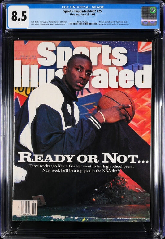 1995 Newsstand Sports Illustrated Basketball Kevin Garnett 1st Cover RC CGC 8.5 - 643-collectibles